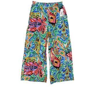 Colorful Abstract Wide-Leg Pants - Multicolor